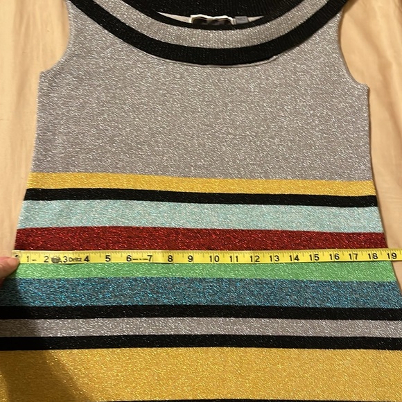 L.A.M.B. Dress Vintage Striped Glitter Tinsel Lamb Wool Dress XL Y2K - Picture 5 of 14